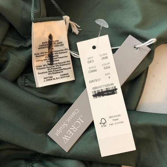J Crew Gail One-Piece In Classic Sculpt Swimsuit Racerback Simply Sage Green 4 - Picture 5 of 7